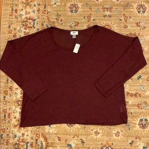 Old Navy | Maroon Knit Boxy Sweater - size M